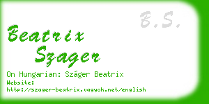 beatrix szager business card
