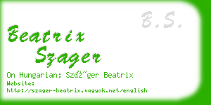 beatrix szager business card